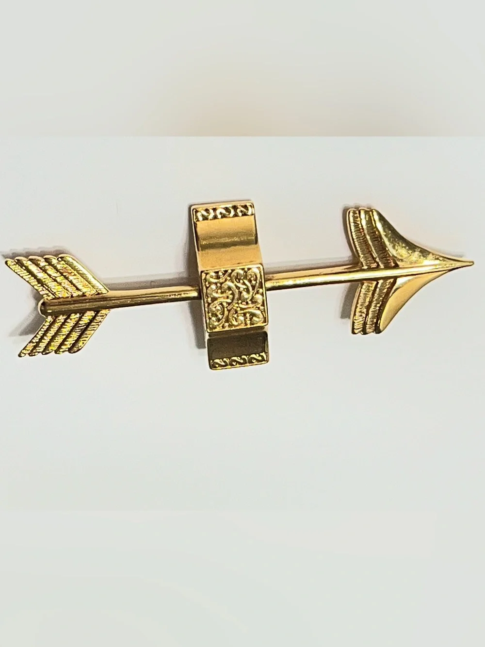 Signed AWR Designer Gold-tone Arrow Tie Bar/Pin